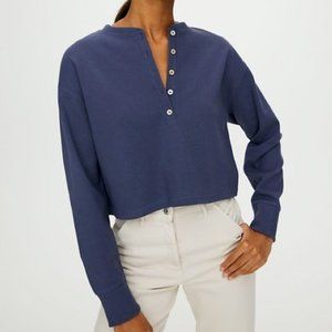 Aritzia Ribbed Long-Sleeve Crop Henley